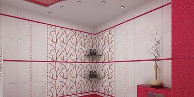Двухуровневый натяжной потолок в ванную